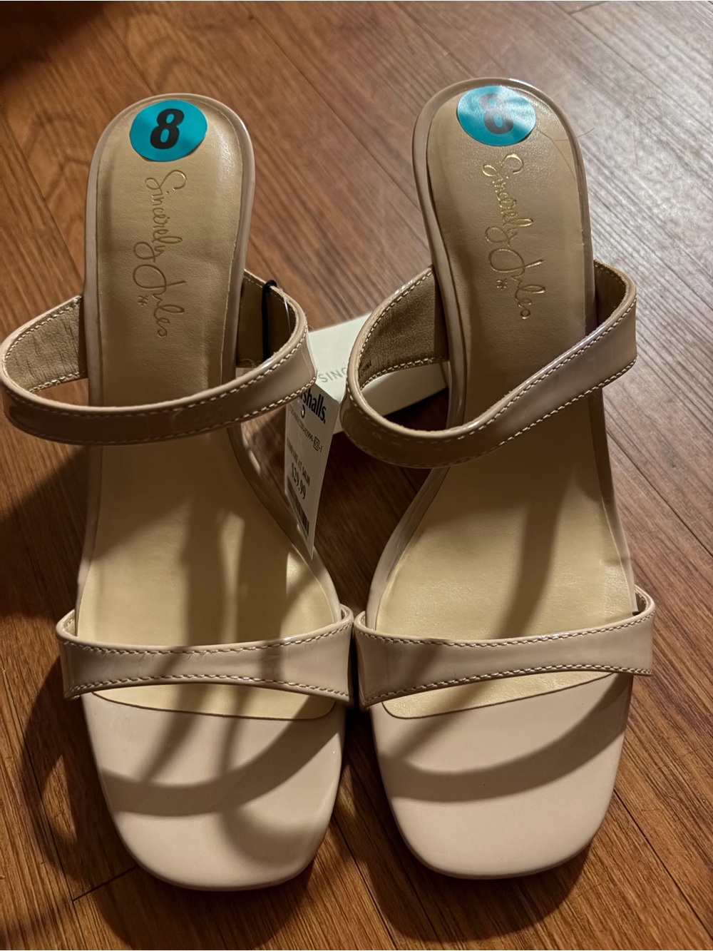 Sincerly Jules Nude Beige Strappy Block Heel Sandals